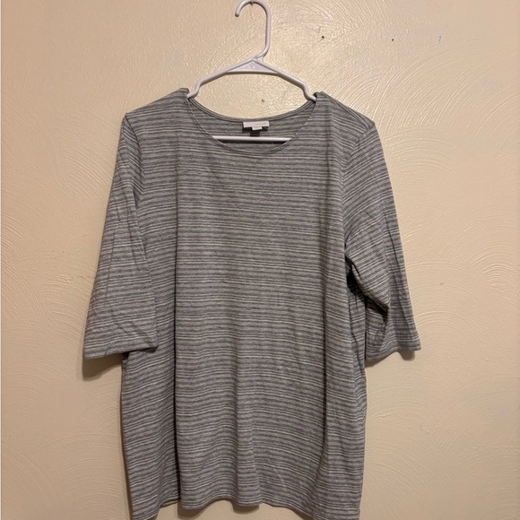 J. Jill Gray Striped Blouse - Picture 1 of 8